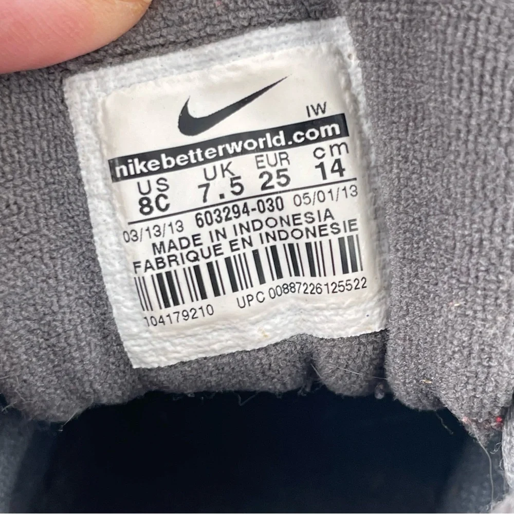 Nike Unisex Kid’s High Boots - Size 8C - Grey Yellow Sneakers Shoes